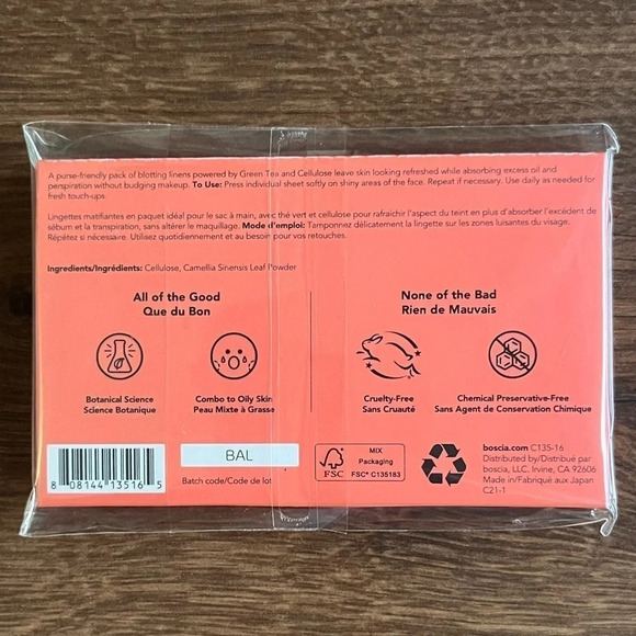 🔥4/$20 NWT boscia Green Tea Blotting Linens - Picture 4 of 4